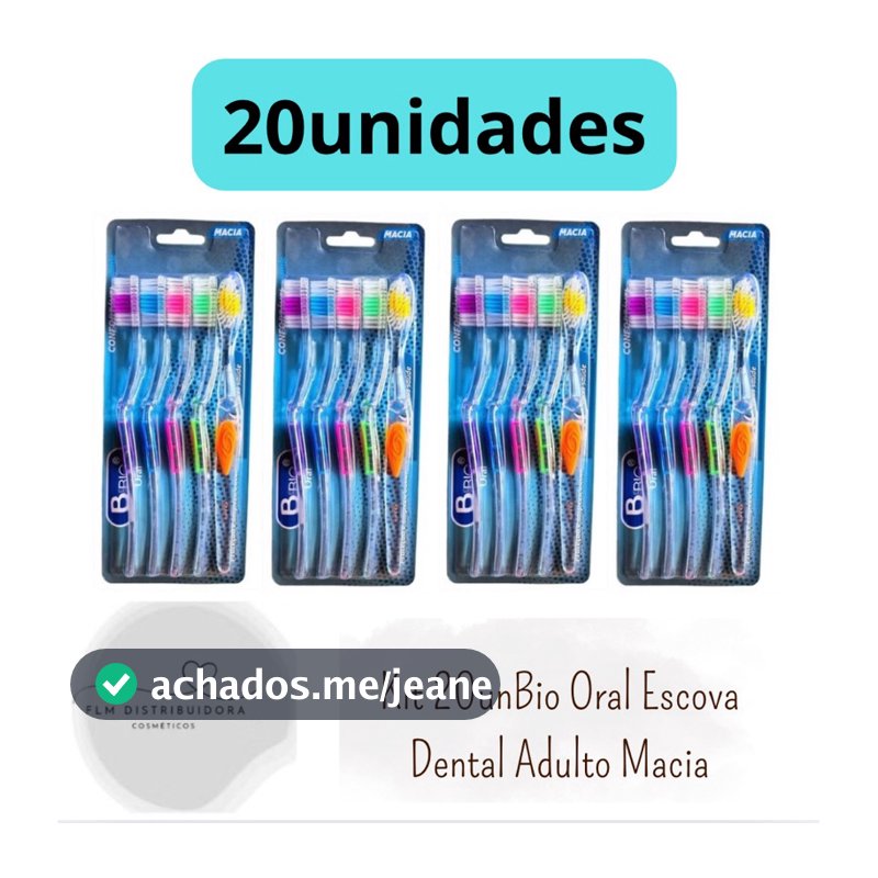 Bio Oral Kit com 5 / 10 / 20 / 30 / unidades Escova Dental Adulto – Cerdas Macias