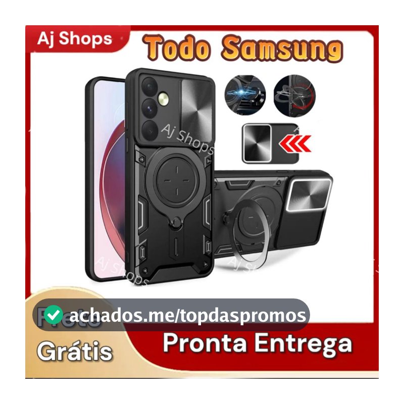 New Capa Para Todos Samsung Galaxy Capinha Case Armadura Militar Suporte 360 Com Proteção de Câmera