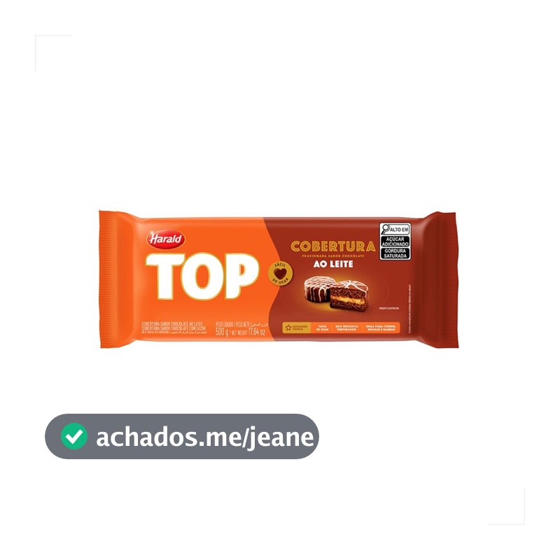 Cobertura Top Chocolate ao Leite em Barra 500GR Harald