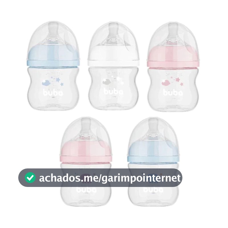 Mamadeira Buba Anticólica Easy Flow Récem Nascido Bico Confortável +0 meses 120ml