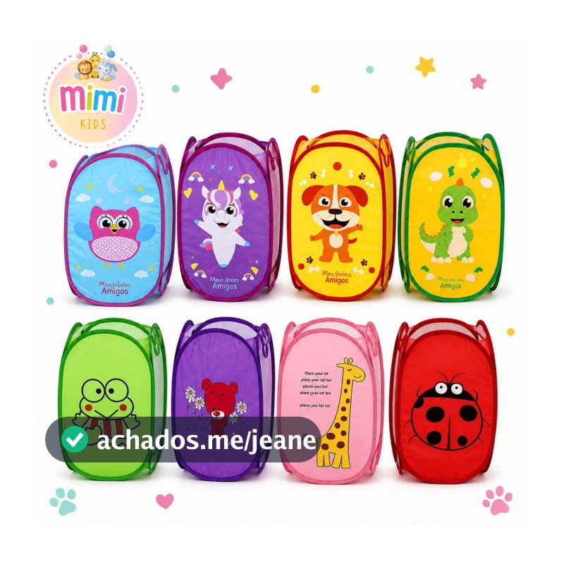 Cesto Organizador Brinquedos Roupas Infantil Dobrável Criança Menino Menina Interativo