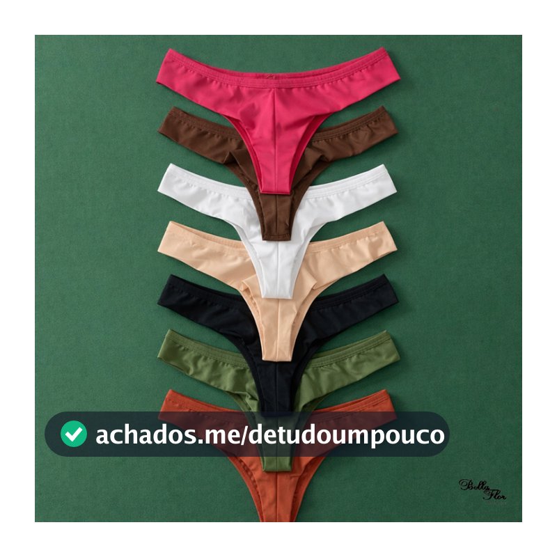 KIT 10 ou 5 Calcinhas Empina Bumbum Fio Dental Duplo Conforto Sensual Sem Costura no Bumbum