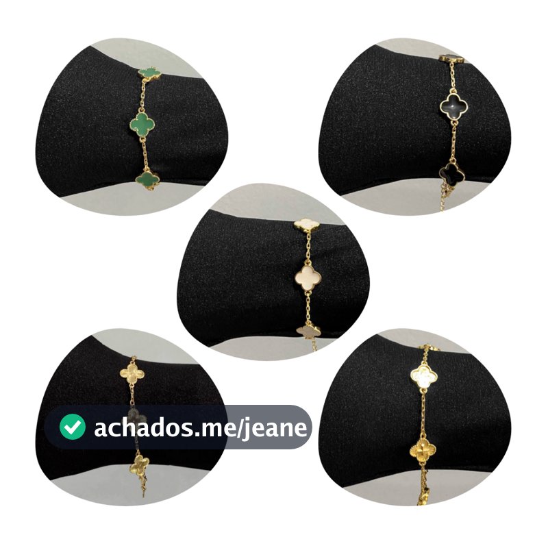 Pulseira Trevo Virginia de Ouro 18k Pulseira Bloqueira Elegante Banhado a Ouro