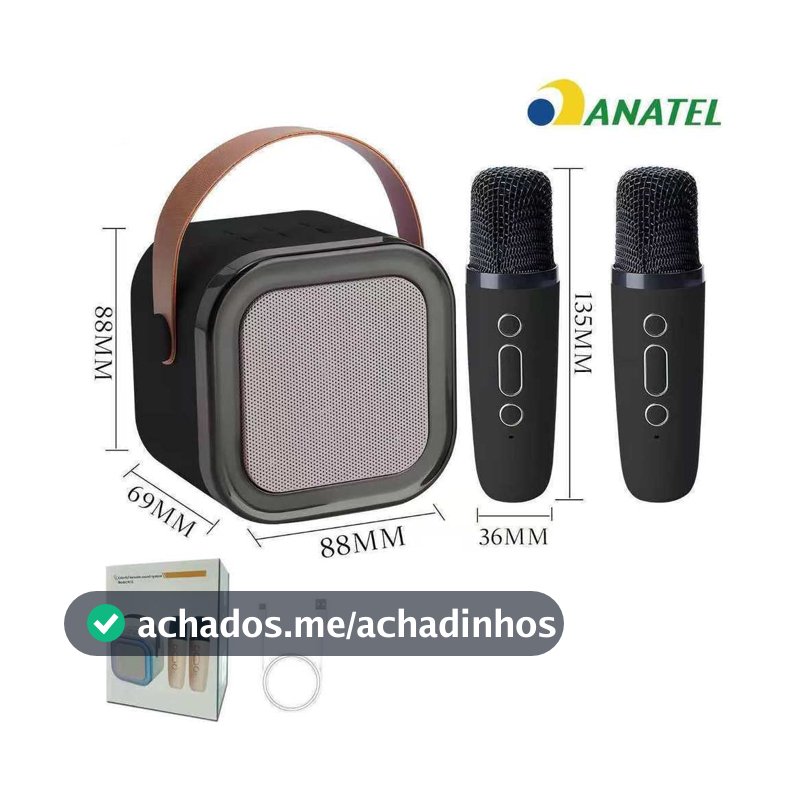 Caixa de Som Bluetooth Portátil RGB com Microfone Sem Fio Karaokê USB TF AUX LED Colorido Mini Speaker Potente