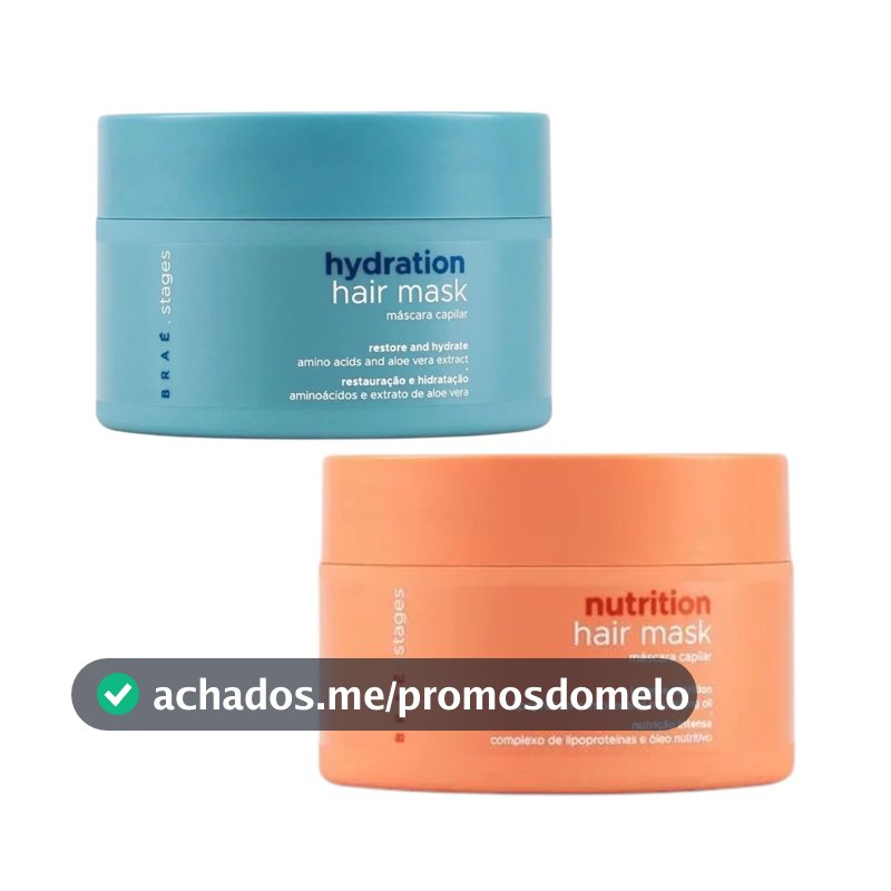 Kit Duo Máscaras Braé Stages Hydration e Nutrition 2x200g