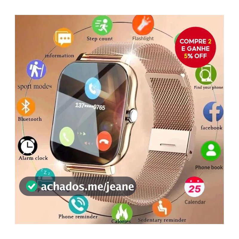 Relógio inteligente para homens e mulheres, relógio esportivo à prova d'água, fitness, monitor de frequência cardíaca,