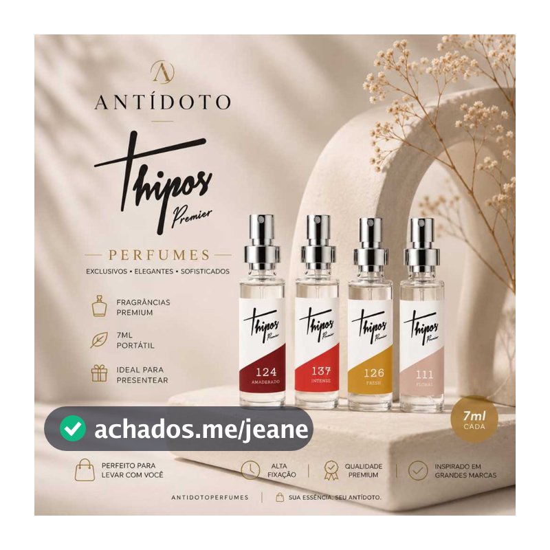 Perfume de Bolso Feminino 7ml Thipos Original - Mini Perfume Portátil Para Bolsa Frasco Viagem