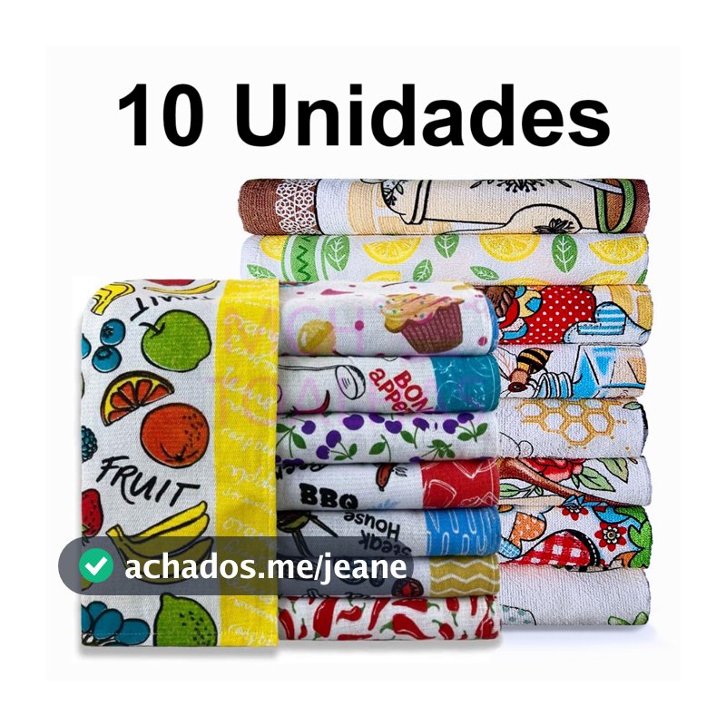 Kit 10 Panos de Copa/Prato Atoalhado 65cm x 40cm - Loja Mch Toalhas
