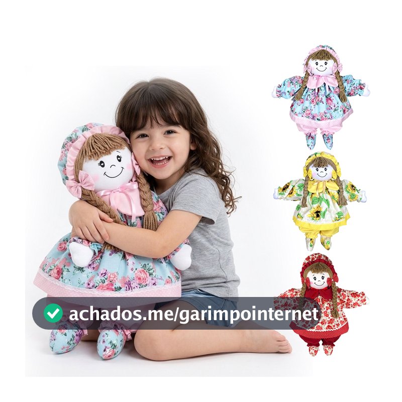 Boneca de Pano Artesanal 60 cm Boneca Juna