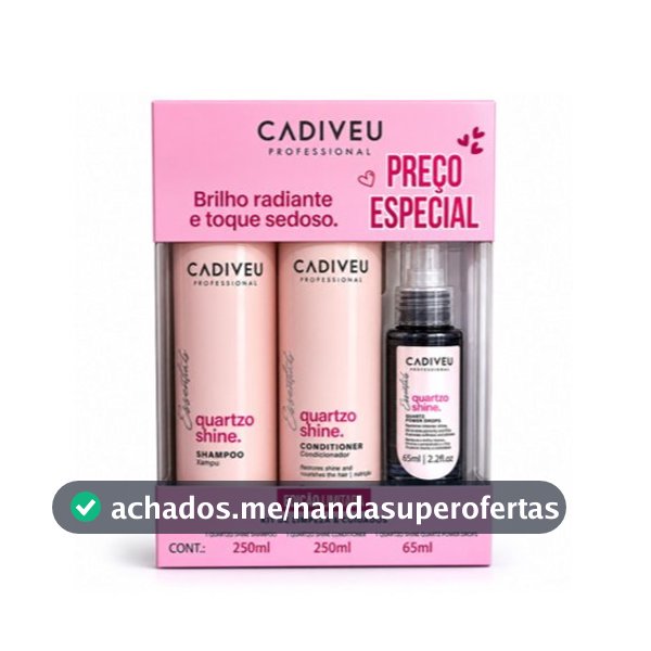 Cadiveu Professional Quartzo Shine KIT de Limpeza Shampoo 250ml + Condicioandor 250ml e Sérum 65ml