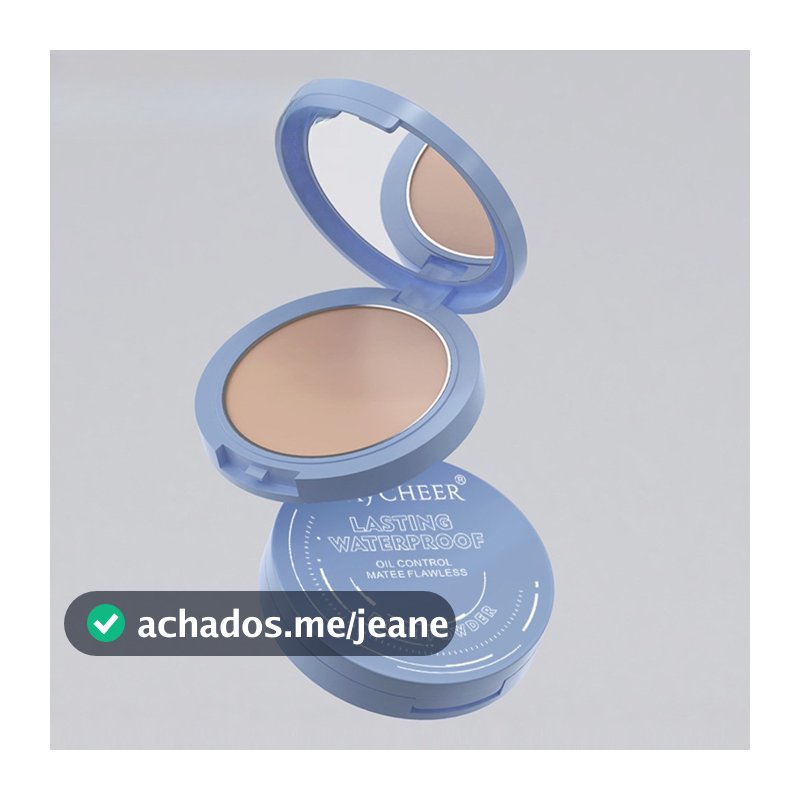Configuração Impecável À Prova D'água Fosco Controle De Óleo Pó Facial Maquiagem Compacta Com Espelho Puff [Longo