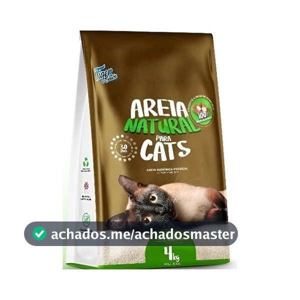 Areia higiênica natural biodegradável mandioca 4kg