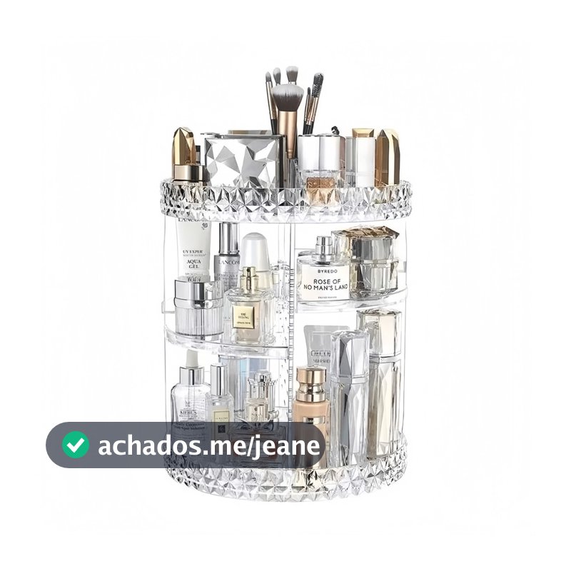 Organizador de maquiagem Giratório 360º Acrílico Suporte de Cosméticos