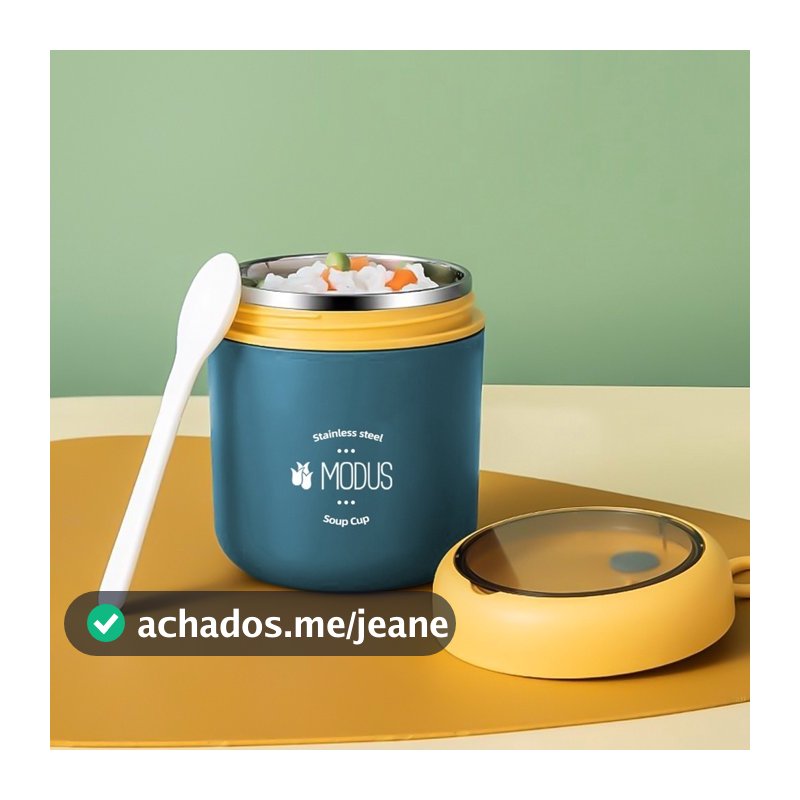 MODUS 530ml Marmita Lancheira Térmica Com a Colher Pote Para Crianças de 304 Aço Inoxidável Forro Para Sopas Caldos