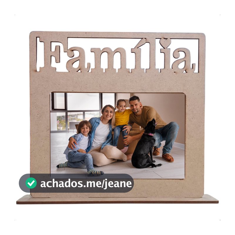 Kit 30 Porta-Retrato Família MDF Cru Horizontal Foto 10x15
