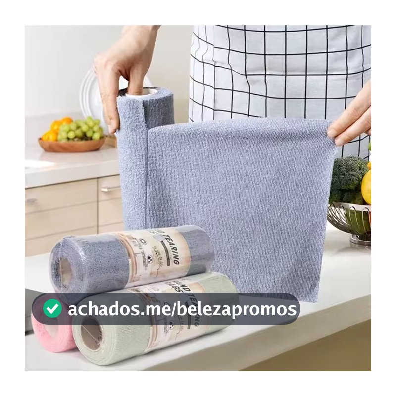 Rolo Pano De Microfibra 20 Peças Destacável Toalha Limpeza Reutilizável Lavar Louça Multiuso Utensílios Cozinha