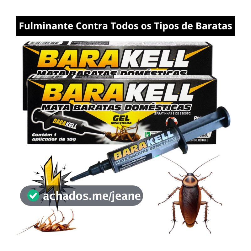 2 Gel Mata Baratas Inseticida Barakell 10g Seringa