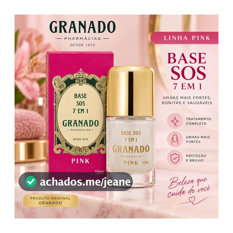 Base Esmalte Granado SOS 7 Em 1 Fortalecedora Para Unha Pink - 10ml