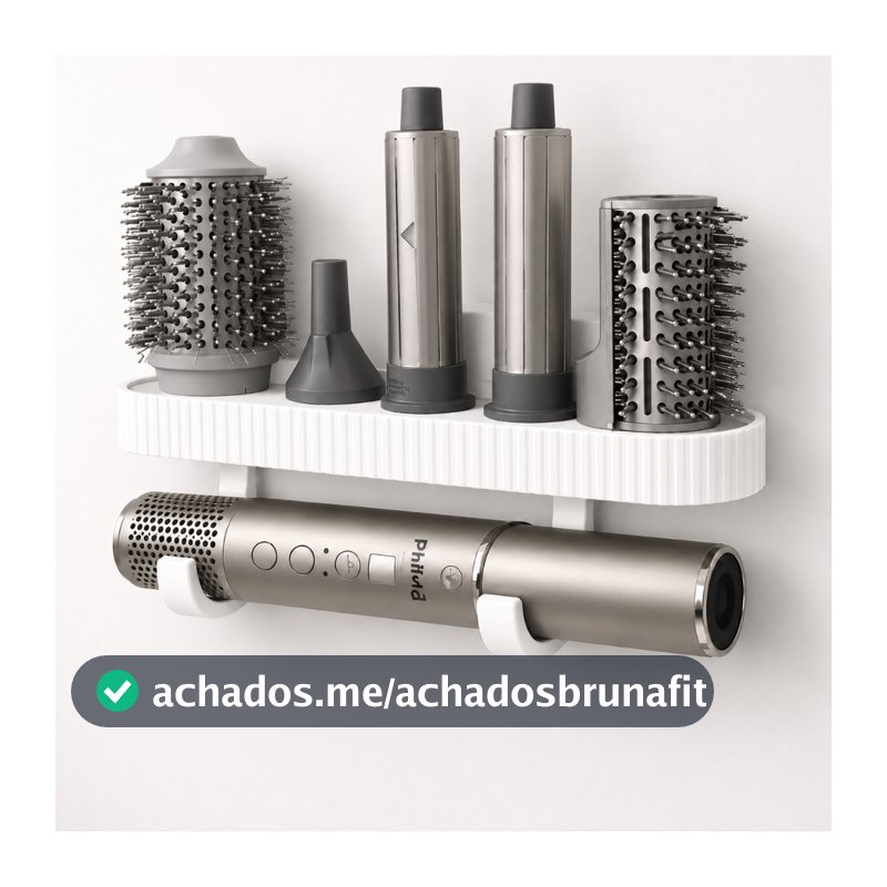 Suporte para Secador de Cabelo Dayson Philco Parede 4 em 1 Organizador Porta Escovas e Acessórios