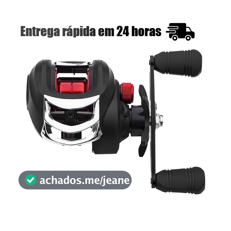 Carretilha de Pesca Anti Cabeleira 18 Rolamentos Freio Magnético 7.2:1 Mão Esquerda/Direita, Perfil Alto, Marine Sports