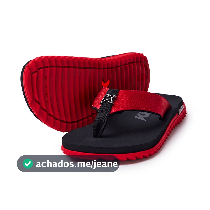 Sandália Chinelo Kenner Kivah DLK Preto com Vermelho Original