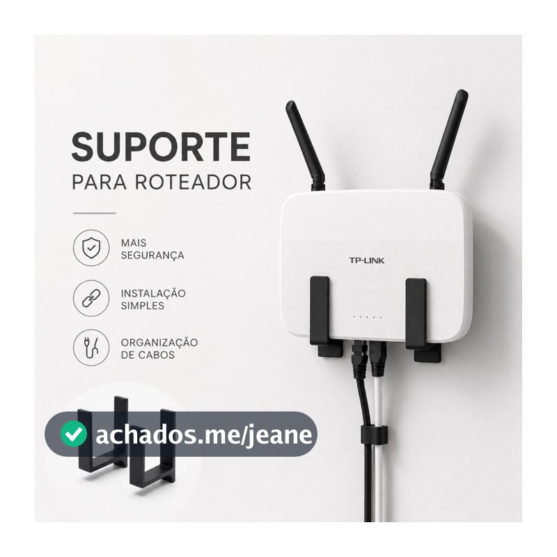 Suporte para Roteador e Modem de Parede Sem Furo com Fita 3M Universal Organizador WiFi Adesivo