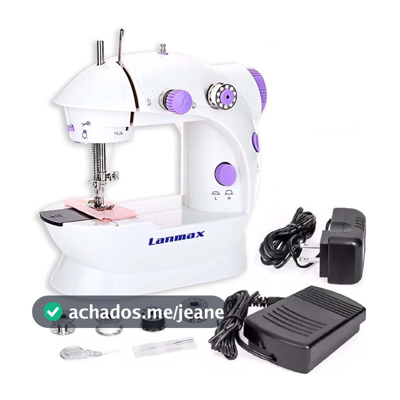 Mini Máquina de Costura Portátil Bivolt Pilhas Domésticas Costura Papel Lanmax LMD-202