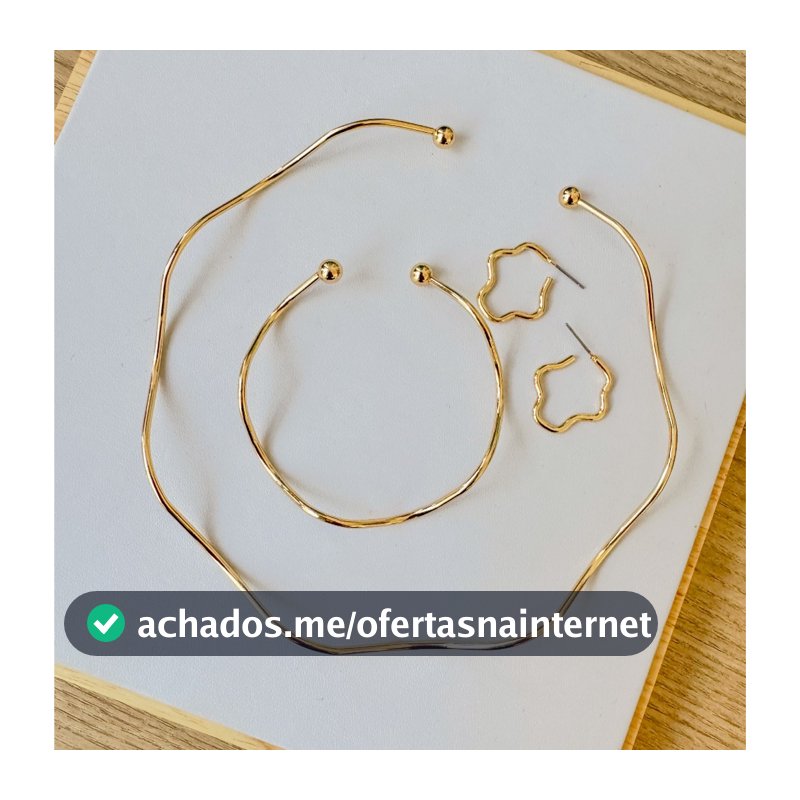 Conjunto de joias Choker Pulseira e Brinco Aro Estilos populares Nó Folheado a Ouro 18k