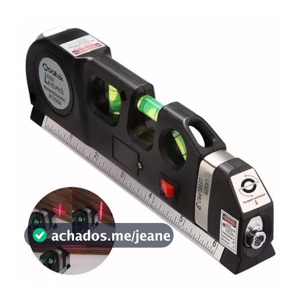 Nível Laser Profissional Trena Level Pro3 2.5m 3 Estágios Nivelador com Régua e Baterias AG13