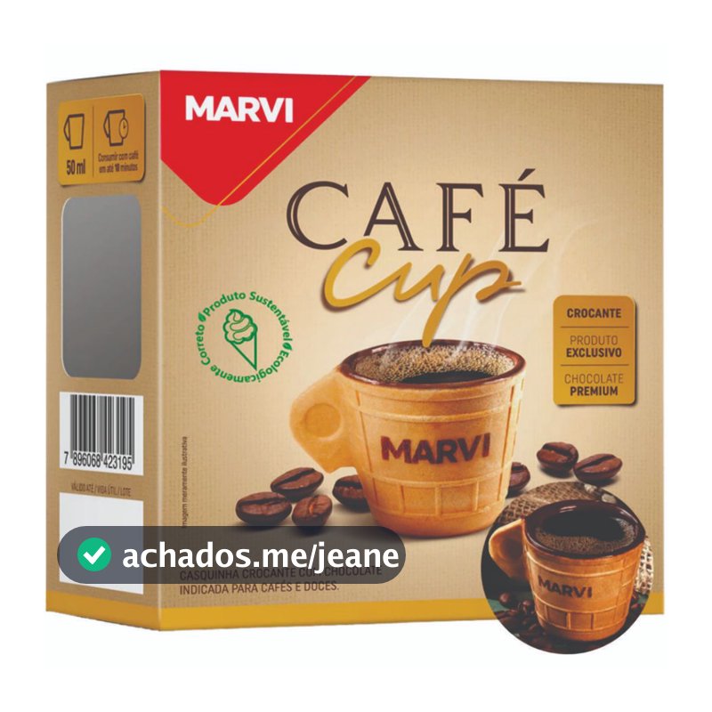 Xicara Cafe Cup Casquinha Comestivel Escritorio Sustentavel - Marvi