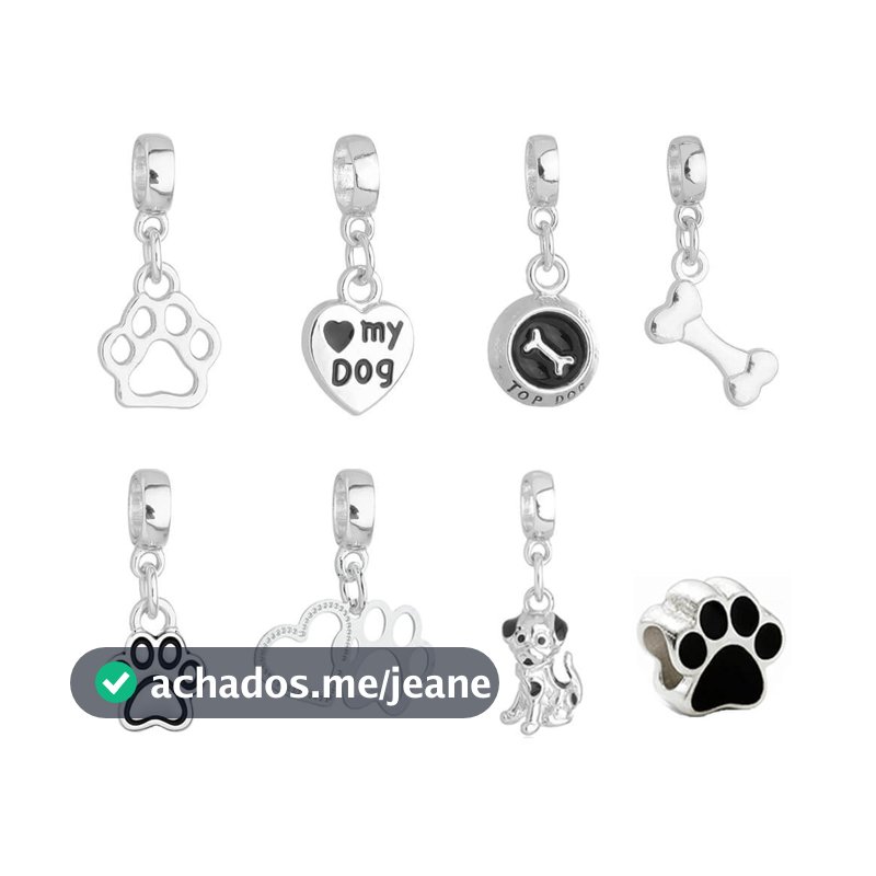 Berloques Cachorro Dog Pet Banhado a Prata 925