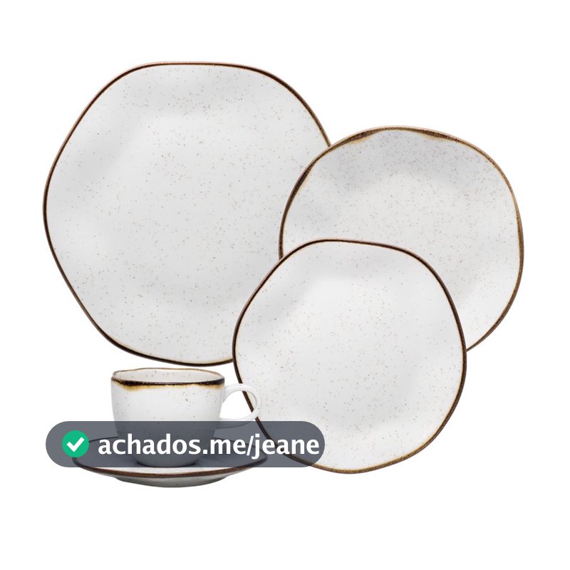 Aparelho de Jantar 20 Peças em Porcelana Ryo Maresia Oxford
