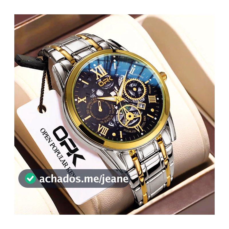 OPK Relógio Masculino À Prova D'Água Em Aço Inoxidável Luxuoso Original Casual 8135