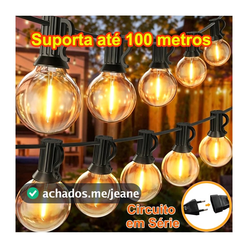 Lâmpadas Inquebrável Luz De Cordão 10M/20 LED G40 Iluminação Externa Para Jardim Decoração Carnaval Natal