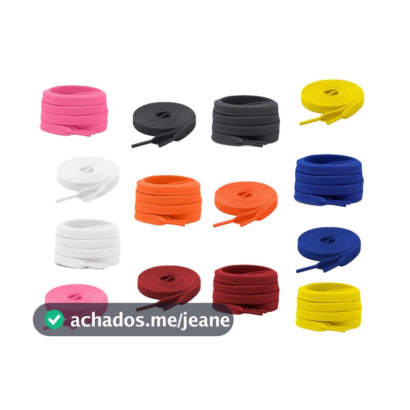 Cadarço  chato Ténis 70cm, 90cm, 120cm e 150cm (1 Par) Diversas Cores