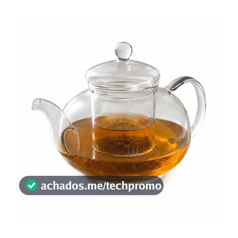 Chaleira de Vidro Borossilicato 1000ml com Infusor – Resistência ao Calor, Chá e Infusão
