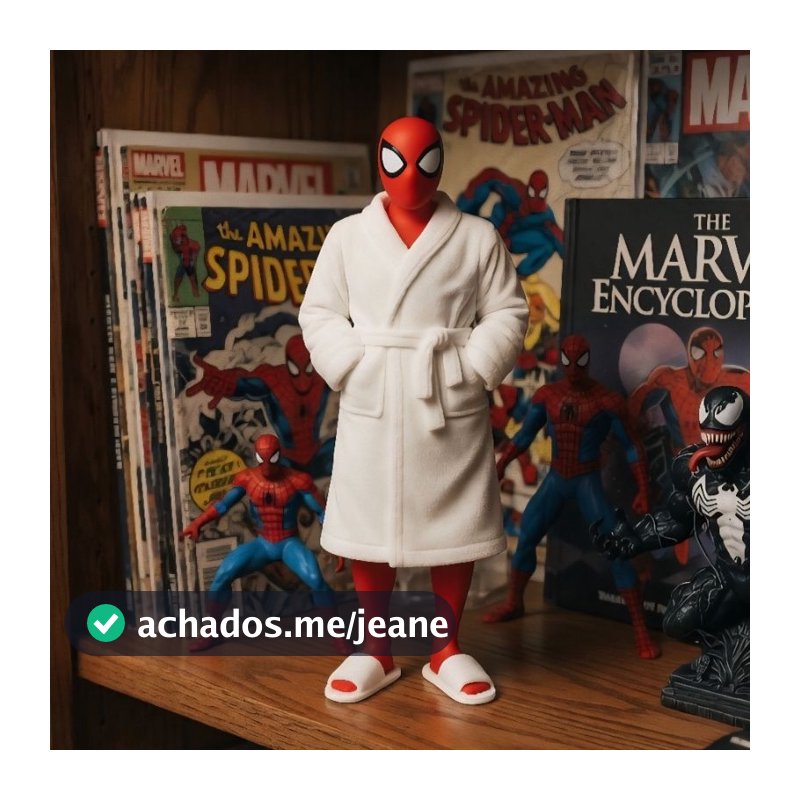Boneco 15cm Herói Aracnídeo Teioso de Roupão Decorativo Geek Colecionável Presente  Setup Gamer pc computador game