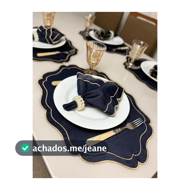 Jogo Americano Bordado 12 Peças Sousplat Mesa Posta Supla De Mesa Guardanapo