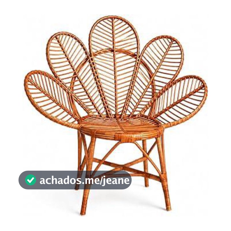 cadeira petala adulto em vime natural envernizada