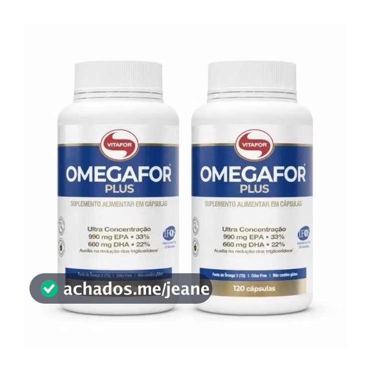 Kit Omegafor Plus 120 Cápsulas, Omega 3 de Alta Concentração
