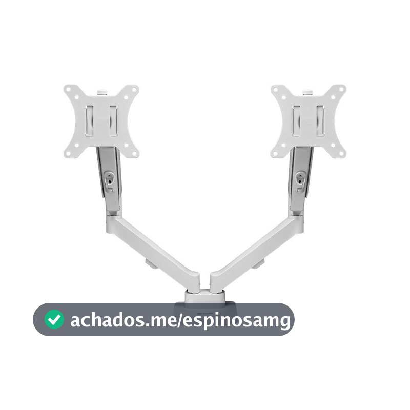 Suporte Articulado Para 2 Monitores 13 a 32 Pistão a Gás Zinnia Nimbo 210 Branco