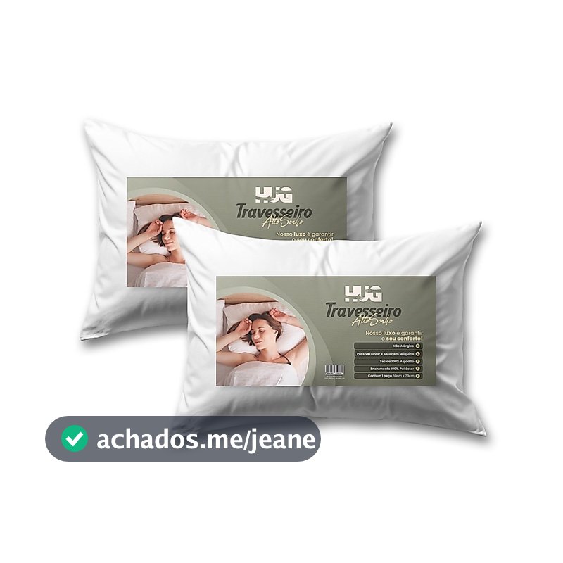 Kit 02 Travesseiro Alto Sonho Extra Macio Alto Capa Premium