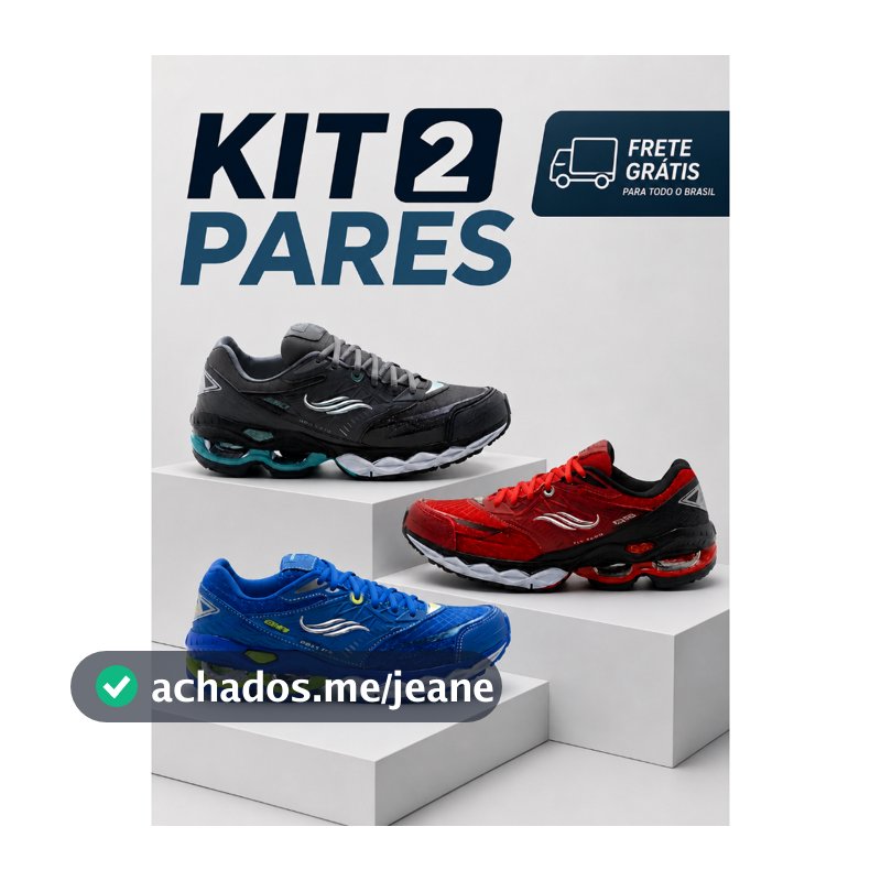 Kit 2 Tênis Masculino Esportivo Academia Caminhada Treino Leve e Macio