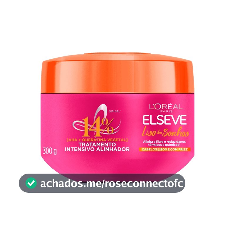 Creme de Tratamento Capilar Alinhamento dos Fios, Controle de Frizz, Elseve Liso dos Sonhos L'Oréal Paris 300g
