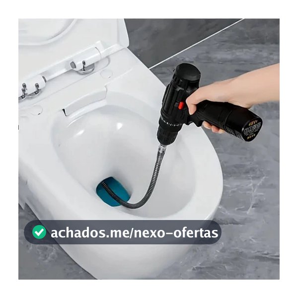 Desentupidor De Esgoto Vaso Sanitário Ralo De Banheiro Adaptador Para Parafusadeira/Furadeira
