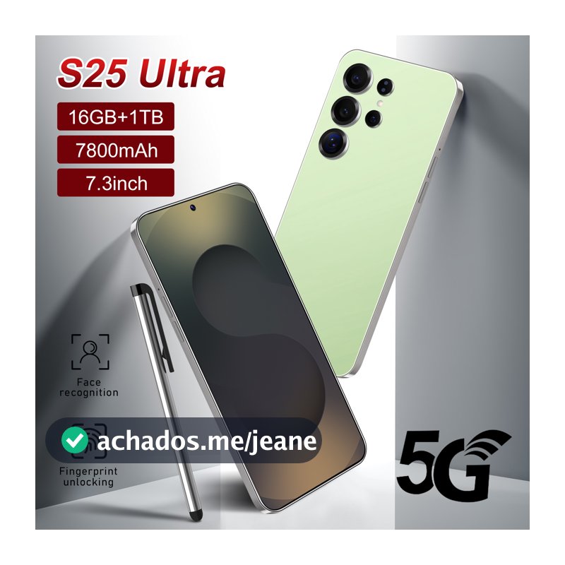 S25 Ultra 5G Android Phone Gaming Celular 108MP Câmera Wifi 16GB + 1TB