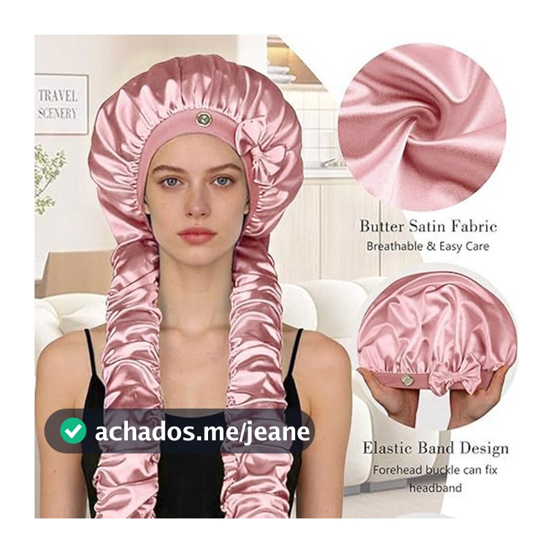 Elástico De Cetim Extra Grande Gorro De Sono Longo Curling Fita Design Macio Antiderrapante Noite Cabeça Capa Para Cabel