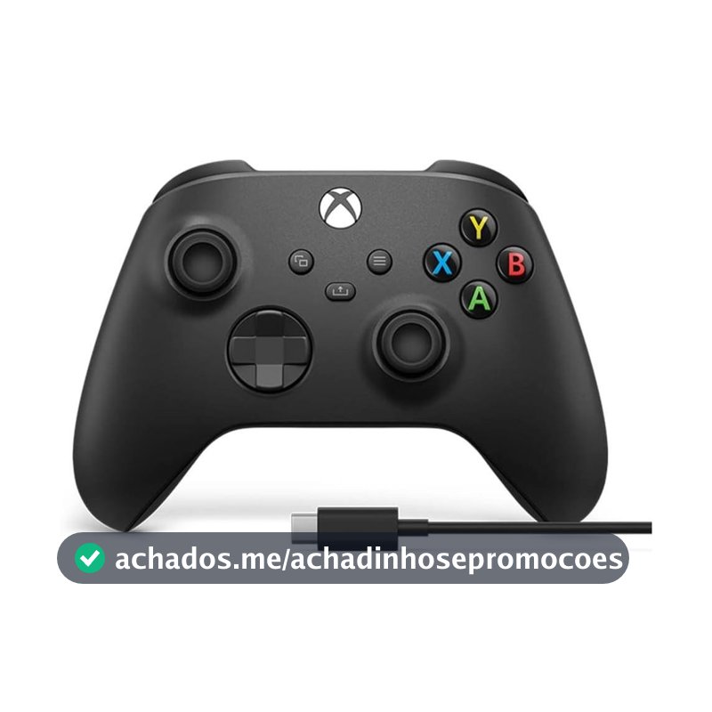 Controle para Xbox Sem Fio Preto + Cabo USB-C