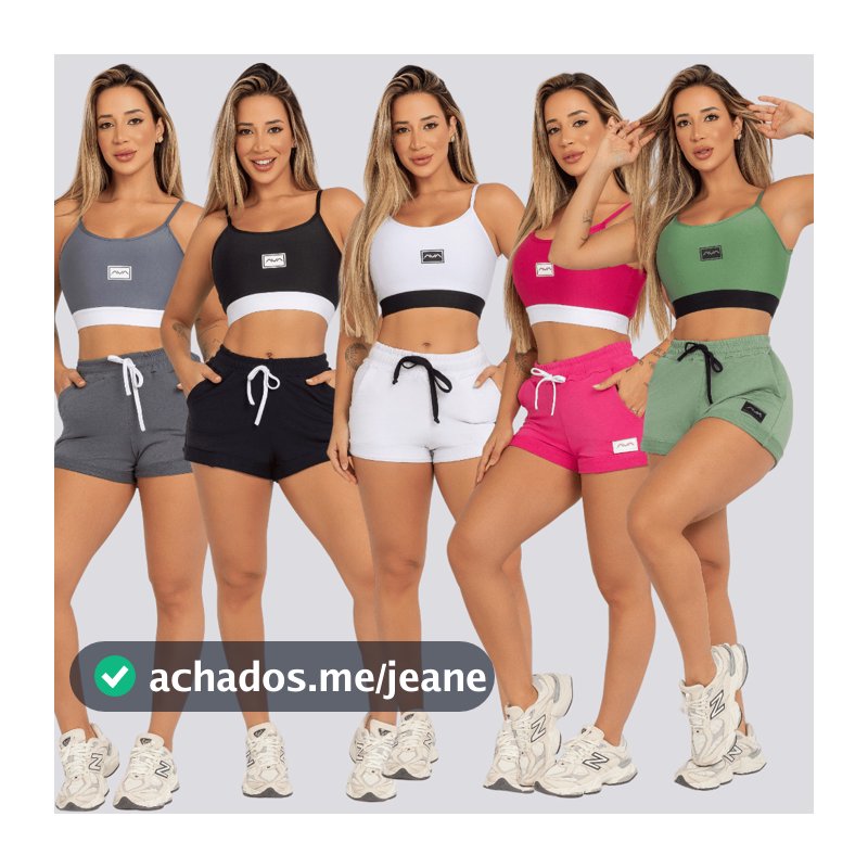 Conjunto Feminino Comfy Top Elástico e Short Moletinho AVA Fitness