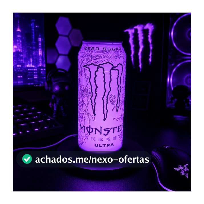 Luminária Monster Energy Ultra Colorida Decoração Para Gamers